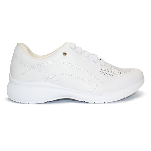 Tênis Usaflex Feminino Couro Branco Casual Ab6414003-33
