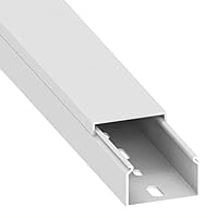 Cablecoach Habengut Kabelkanal (mit Montagelochung im Boden) 25x40 mm aus PVC, Farbe: Weiß, Länge 1 m, CC10067