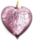 2 Pieces Czech Glass Heart Pendant 16mmx16mm Lampwork Bead for Jewelry Making