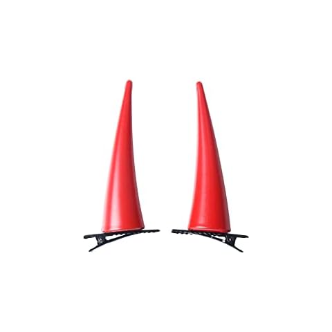 NUWIND Anime Power Hair Clip Red Horns Cosplay Props PVC Headwear for Halloween Party Wig Cosplay Costume Hair Accessories Hairpin Horns Clip Cover