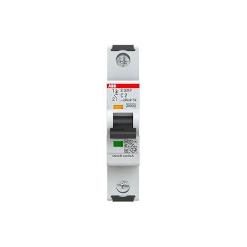ABB Disjoncteur S301 type C, pôle 1 2 A 415 V, capacité de coupure 100 kA