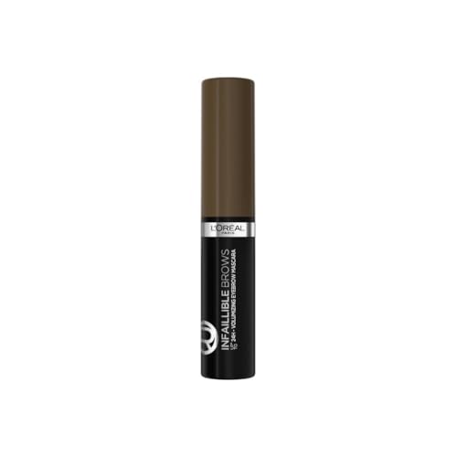 L'Oréal Paris Brows Volumizing Brow Mascara, Augenbrauengel​ für definierte Augenbrauen, Ohne Verklumpen, Wischfest, Farbe: 1.0 Ebony, 5 ml
