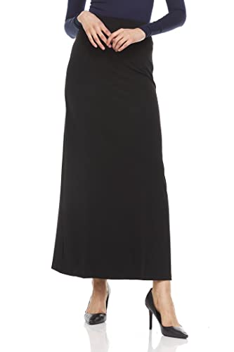 Womens Long Maxi Slinky Stretchy A-Line Skirt MK-384