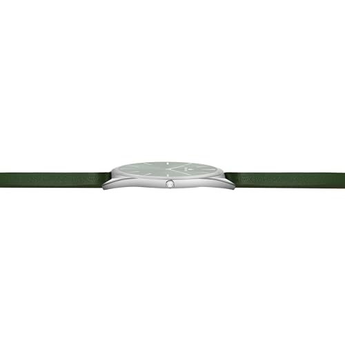 Image of Franklord Ultra-Slim Men's 5 mm Swiss Movement Dress Watch - 40 mm Case, Sapphire Crystal, 316L Stainless Steel with Leather Strap