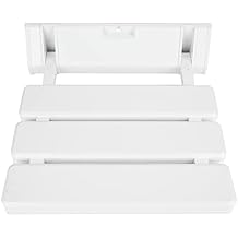 GOTOTOP Wall-Mounted Drop-Leaf Foldable Shower Seat Heavy-Duty 286lb Capacity Bathroom Bench for Elderly & Handicap - Space-Saving Wall Mounted Folding Design