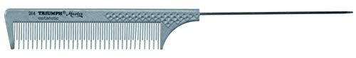 HERCULES SÄGEMANN - 264 Toupierkamm mit Nadelstiel | 8 5 Zoll Kamm aus hochwertigem Kunststoff und Stahl-Nadel | Haarkamm mit feiner Toupierzahnung | Farbe: Silber