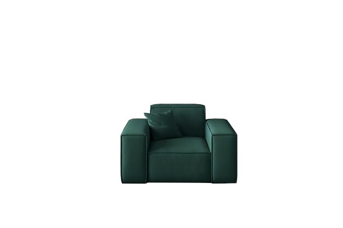 Friderik Sillón cómodo y elegante LUGA 121 cm – Terciopelo Opera (Petróleo)
