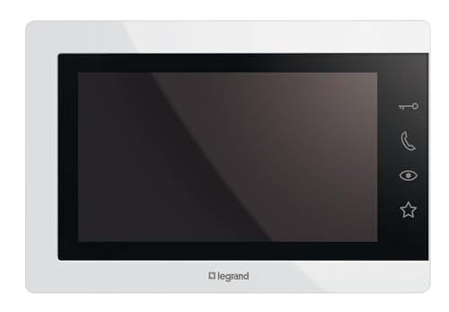 Legrand, EASYKIT Essential 363220 - Pantalla a Color de 7", táctil, configuración Personalizada: Brillo, Volumen, Pantalla a Color y micrófono, alimentación a través de la Red eléctrica, Color Blanco