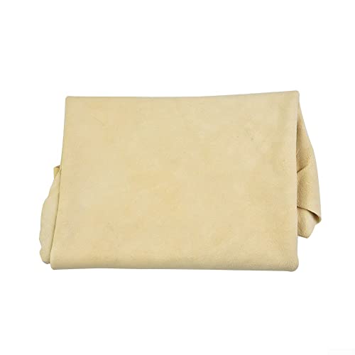 Gamuza para coche 70 x 40 cm, toalla de secado de coche absorbente de piel natural, sin pelusas, para detalles de automóviles, gafas, espejos, ventanas y cocina