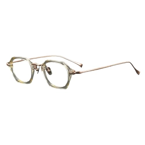 Monture lunettes acétate titane champagne or rose | Élégance et légèreté haut de gamme