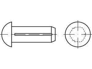 DIN 1476 Messing Halbrundkerbnägel - Abmessung: 2x8 (200 Stück)
