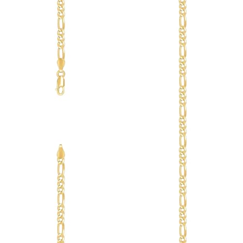 Collier Figaro homme femme en argent doré 3.9 mm : le cadeau de 41 cm inoubliable
