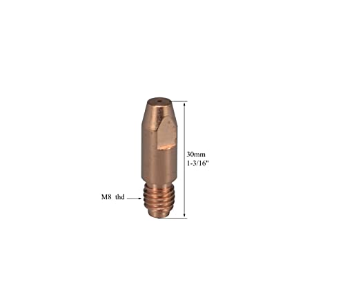 RIVERWELD MAG MIG Contact Tips M8 140.0313 1.0mm Copper Consumables for 36KD MB36 Co² Welding Torch Pack of 20