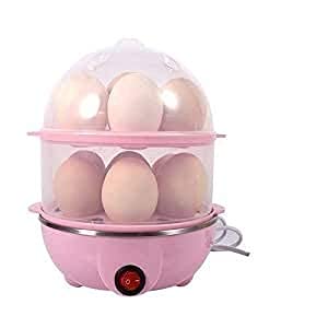 GLOBAL WORLD Multi-Function Electric 2 Layer Egg Boiler Cooker &Steamer Egg Cooker and Poacher 14 Egg Cooker,Egg Poacher,Electric Automatic Off Egg Steamer,Egg Boiler with Egg Tray, Multi Color, 1-pcs