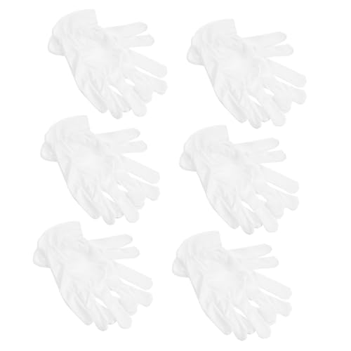 Ipetboom 6 pares Guantes Microfibra para Manipulación Joyas y Arte Antiestáticos sin Polvo Reutilizables Talla Unisex para Hombres y Mujeres Paquete