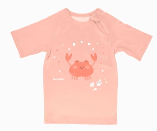 Monnëka Rashguard - Camiseta de baño para niños | Camiseta de neopreno térmico con protección UV UPF 50+ | Perfecto para actividades en el mar y la piscina, Cangrejo Coral, 4-5 años