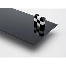 AZM Displays 1/8" 3mm Black Mirror Acrylic Plexiglass Plastic Sheet 12" x 12" Nominal Size