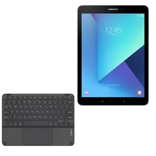 BoxWave Keyboard Compatible with Samsung Galaxy Tab S3 - SlimKeys Bluetooth Keyboard with Trackpad, Portable Slim TouchPad - Jet Black