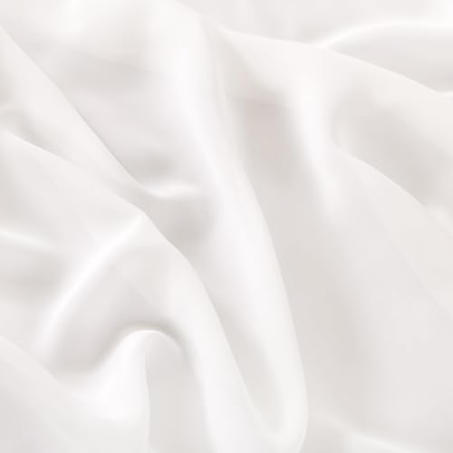 Image of MLMC Ivory Chiffon Fabric by The Yard Pre-Cut Sheer Chiffon Arch Fabric 3 Yards Airy Continuous Draping Panels 60 inch Wide for Wedding Backdrop Craft Ceiling Decor