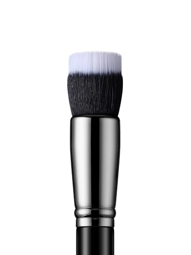 Brocha punteada, EIGSHOW Brocha de maquillaje punteada Duo Fibras Mango de madera, perfectas para base, mezcla, resaltado, crema, rubor, maquillaje mineral (F611)