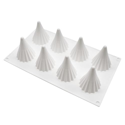 Molde de silicona para árbol de Navidad, molde de pastel de Navidad de 8 cavidades, molde 3D con patrones de árboles que se desmoldan fácilmente para chocolate, gelatina y cubitos de hielo