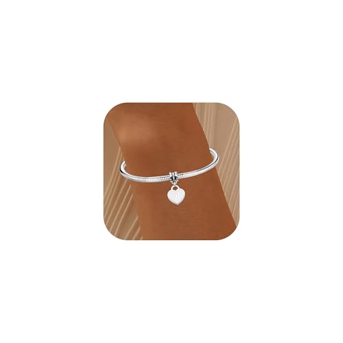 Aosyoisk Pulsera de letra inicial para mujeres y niñas. Pulsera de plata ajustable de la A a la Z, talla única, Acero inoxidable, No es una piedra preciosa Aosyoisk Pulsera de letra inicial para mujeres y niñas. Pulsera de plata ajustable de la A a la Z, talla única, Acero inoxidable, No es una piedra preciosa