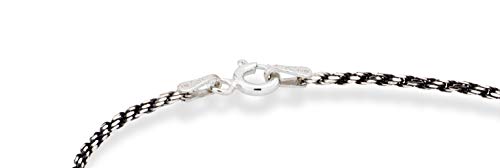 Image of Miabella 925 Sterling Silver Solid 1.5mm Diamond-Cut Braided Rope Chain Anklet Ankle Bracelet for Women, Made in Italy