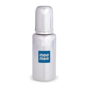 Mee Mee Premium Steel Feeding Bottle, Silver, 240 ml