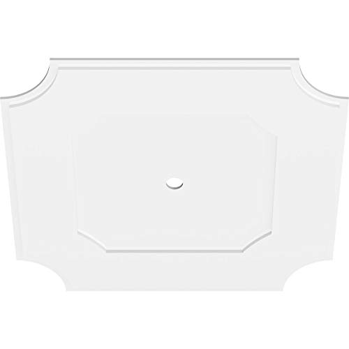 Image of Ekena Millwork CMP40LE-02000 Locke Architectural Grade PVC Contemporary Urethane Ceiling Medallions 40 inchOD x 2 inchID x 24 inchC x 1 inchP