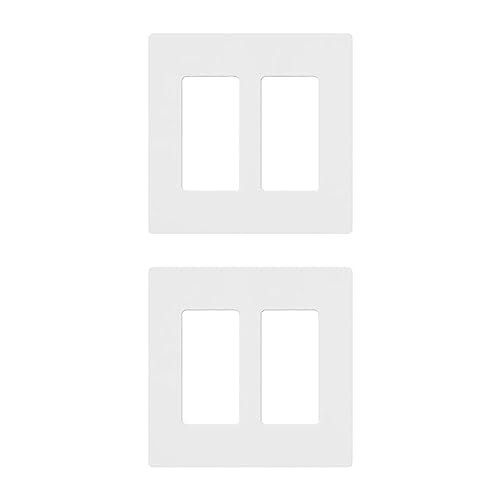 Lutron CW-2-WH-2 White Claro 2 Gang Decorator Wallplate (2 Pack) | CW-2-WH Count Lutron CW-2-WH-2 White Claro 2 Gang Decorator Wallplate (2 Pack) | CW-2-WH Count