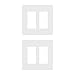 Lutron CW-2-WH-2 White Claro 2 Gang Decorator Wallplate (2 Pack) | CW-2-WH Count