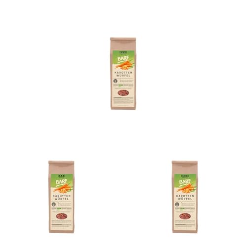 GRAU – das Original – Trockengemüse zum BARFen für Hunde - Karotten-Würfel, 3er Pack (1 x 150 g), Ergänzungsfuttermittel für Hunde