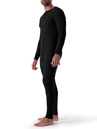 Wrangler Roupa térmica premium masculina, Preto, M