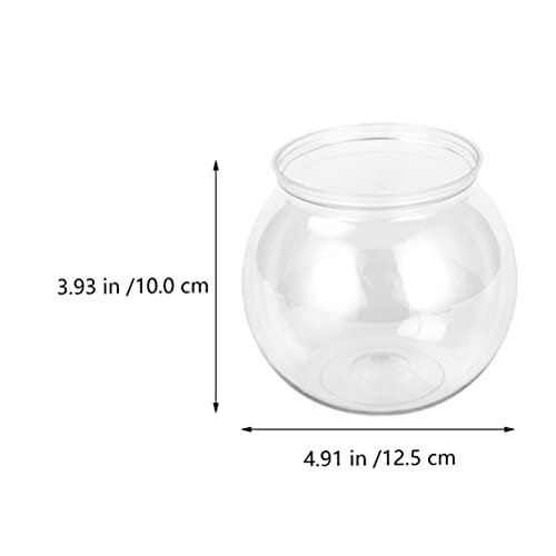 ULTECHNOVO Mini Fish Bowl for Decoration 2Pcs Clear Goldfish Tank Household Fish Tank Clear Plastic Jar Vase for Aquarium Goldfish Flower Plant Pot Decoration - Image 2