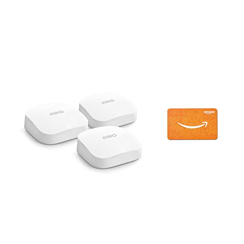 Image of Amazon eero Pro 6E system (3-pack) with $100 Amazon.com Gift Card