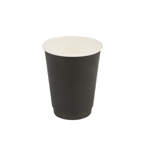 Image of Restaurantware 12 Ounce Paper Cups, Pack of 25 Double Wall Disposable a€ inch Leakproof, Recyclable, Black Paper Insulated Hot Beverage Holders, with Matching Lids Available for Purchase Separately