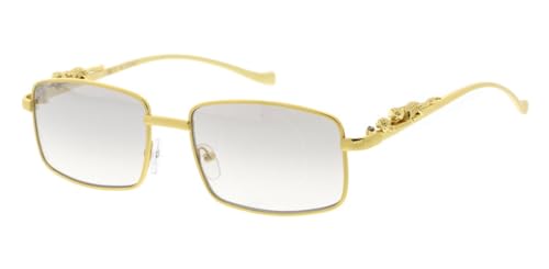 Dweebzilla Jaguar Classic Slim Rectangular Sleek Metal Luxury Sunglasses