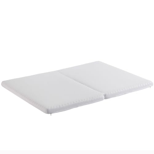 muenfly Colchón plegable 140 x 200 H3, plegable en 140 x 100, esponja 23D, Eco-Tex, tejido de panal transpirable, multiusos, color blanco