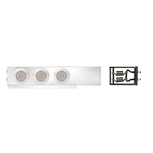 Image of GG Grand General 91023 Spring Loaded Stainless Steel Mud Flap Hanger with Red /Clear LED Light, 2.5 Inches Bolt Spacing, Pair
