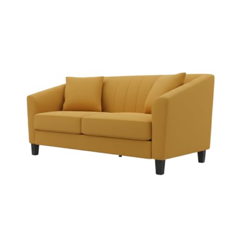 Image of Avion Natalia 2 Seater Sofa Set for Living Room Yellow | Modern 2 Person Sofas Furniture | Fabric Sofa Set 2 Seater Couch for Guests Room Festival Gifts