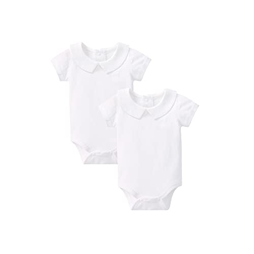 pureborn Baby Romper Bodysuits 2-Pack Unisex Soft Cotton One-Piece Outfit for Infant Boys Girls 0-24 Months
