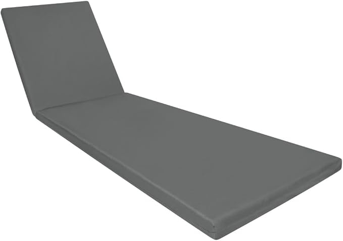 HOMES-LINEN Extra Thick Sun Lounger Cushion Seat Pad – Soft Recliner Chair Cushion for Garden Patio & Deck – Comfortable Outdoor Lounger Mattress Weather Resistant Garden Furniture Cushion (Grey) — image 1