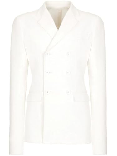 Men's Casual Linen Suit Blazer Double Breasted Tuxedo Coat Notch Lapel Jacket