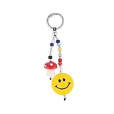 Madison Tyler Smiley Mushroom Cute Keychains for Women | Bag Charms for Handbags | Beaded Purse Charms for Handbags Decor Backpack Bag Trendy