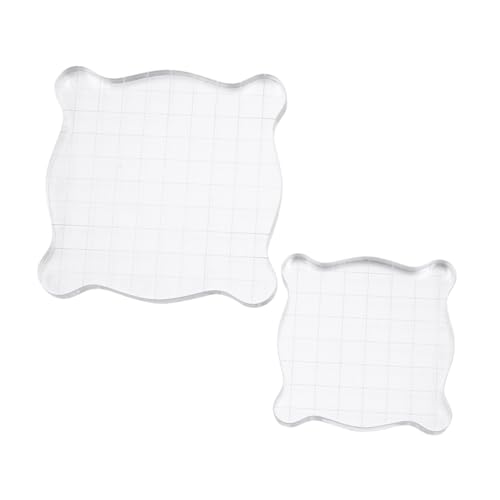 BEBEMOKO 2pcs Acrylic Stamp Blocks DIY Crafting Supplies for Card Making Material: Safe Acrylic Easy to Clean