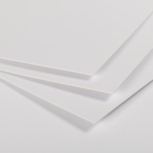 Lot de 25 Feuille Carton d'Art Studio® Bristol 50x65 1,2mm, bristol blanc contrecollé 2 faces