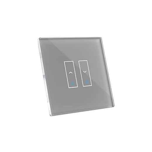Iotty E2S Smart wifi-switch för gardiner och persienner, kompatibel med Google, Alexa, Siri och IFTTT, fjärrkontroll via IOS och Android App, bakgrundsbelyst touch-knapp i härdat glas.
