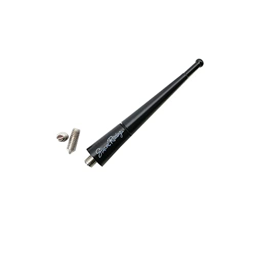 Antena Simoni Racing compacta de 9cm en aluminio negro para evitar roturas en lavaderos
