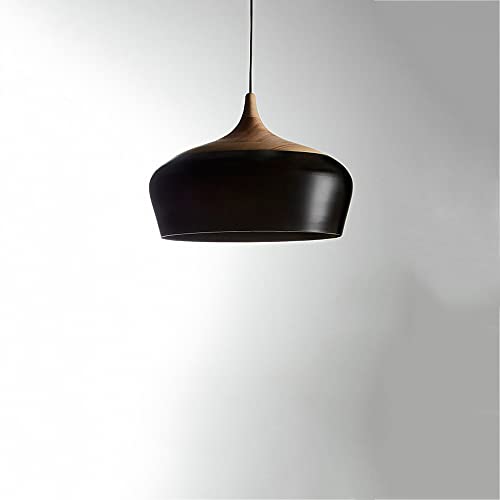 Lustre suspension bois et aluminium pour bar et restaurant