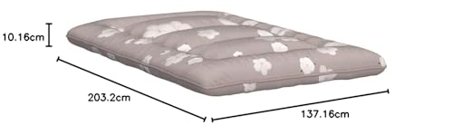 Japanese Floor Mattress, Futon Mattress with Portable Storage Bag, Roll Up Mattress Thick Tatami Mattress Suitable for Camping, Guest Room, Grey Cotton, Full